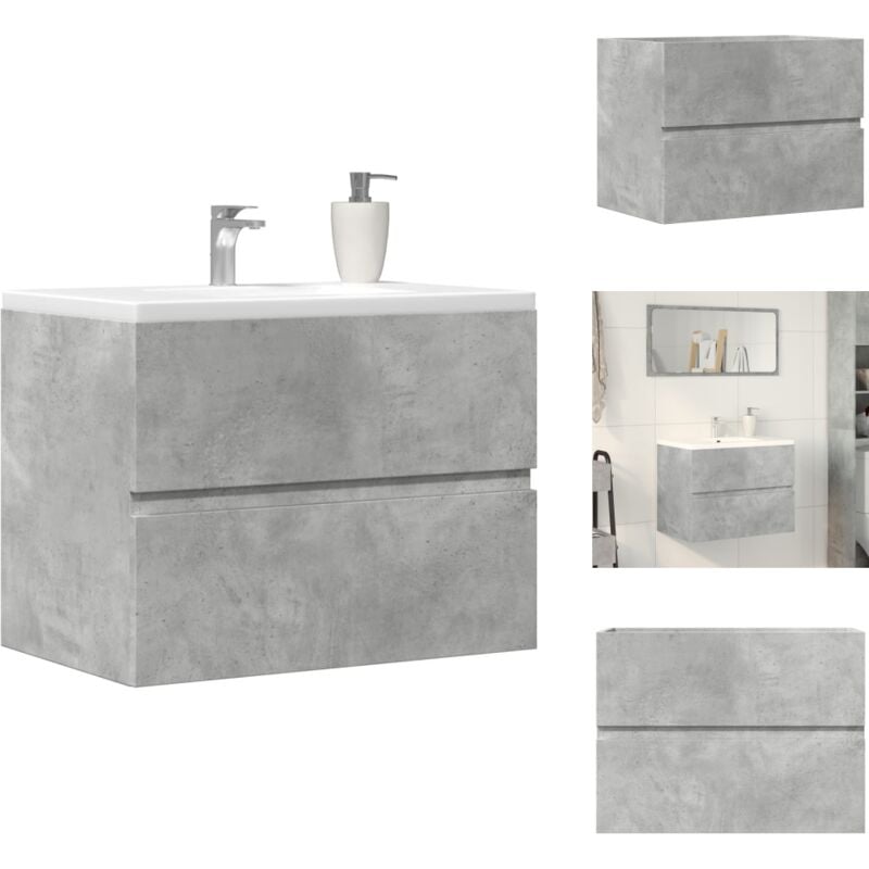 Armoire de salle de bain gris béton bois d'ingénierie - Armoire De Salle De Bain - Armoires De Salle De Bain - Placard De Lavabo De Salle De Bain