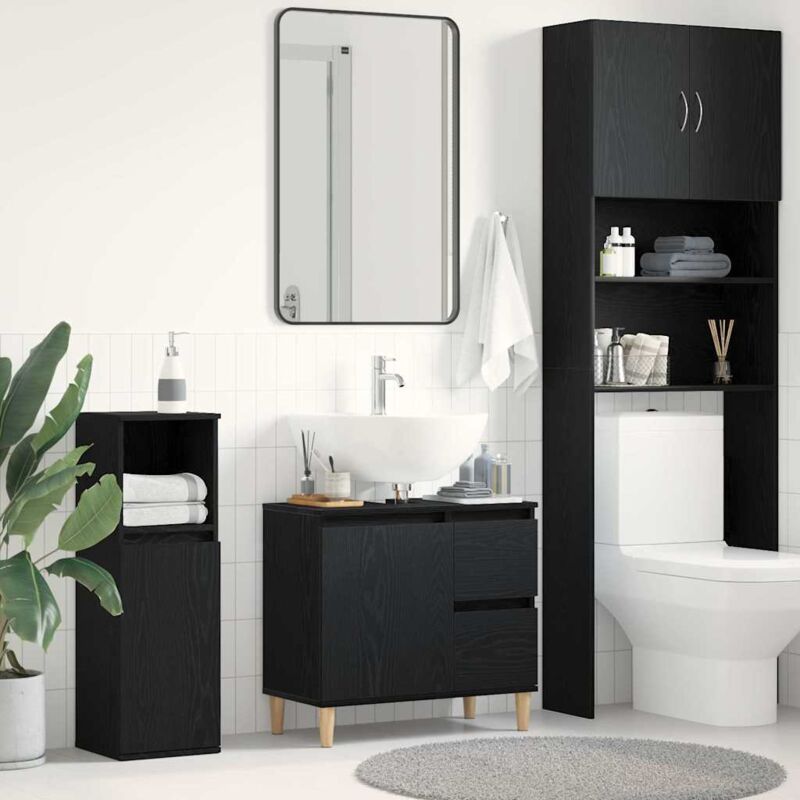 vidaXL Cabinet de salle de bain Chêne noir 65 x 33 x 60 cm