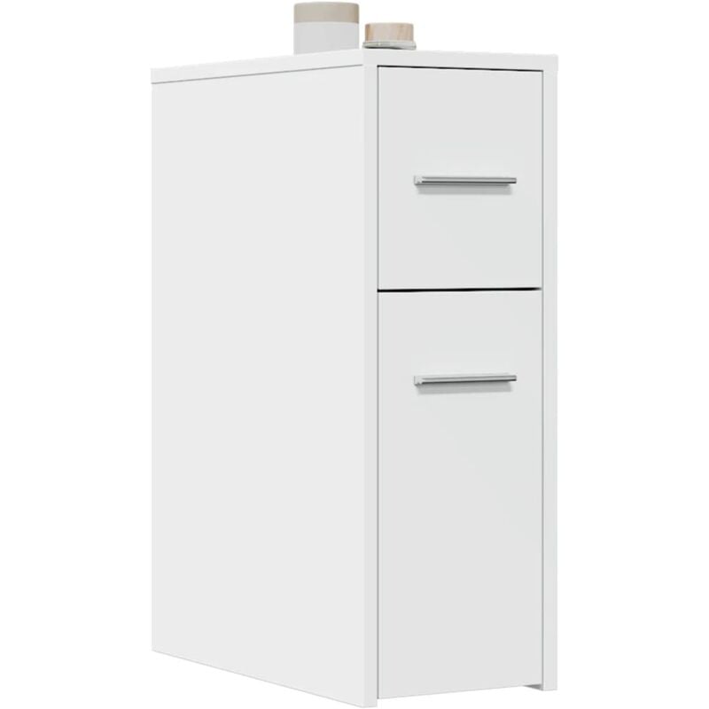 Armoire de salle de bain, Meuble de salle de bain étroite avec roulettes blanc WFE305795 DESIGN IN