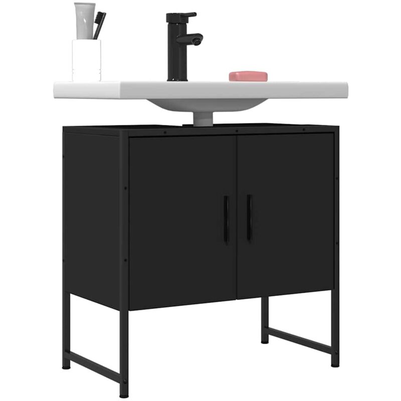Maisonchic - Armoire de salle de bain, Meuble sous Vasque, Meuble de salle de bain noir 60x33x60 cm FR899775 design in