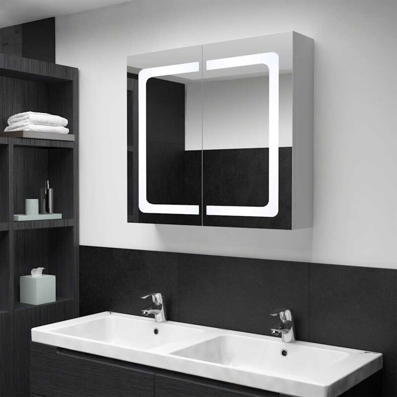 Vidaxl - Armoire de salle de bain à miroir led 80x12,2x68 cm