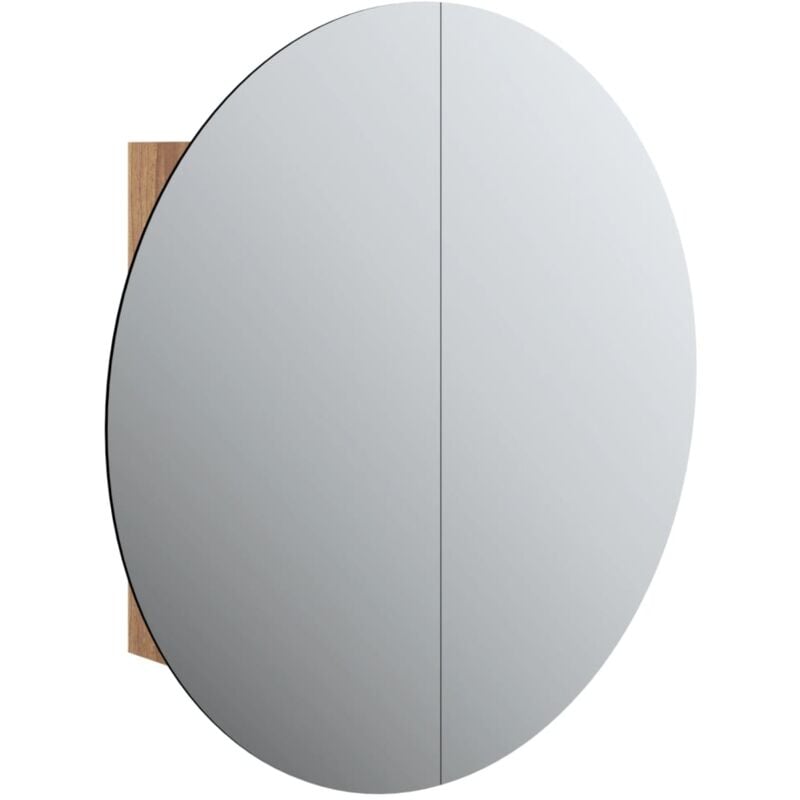 Vidaxl - Armoire de salle de bain miroir rond et led Chêne 54x54x17,5 cm