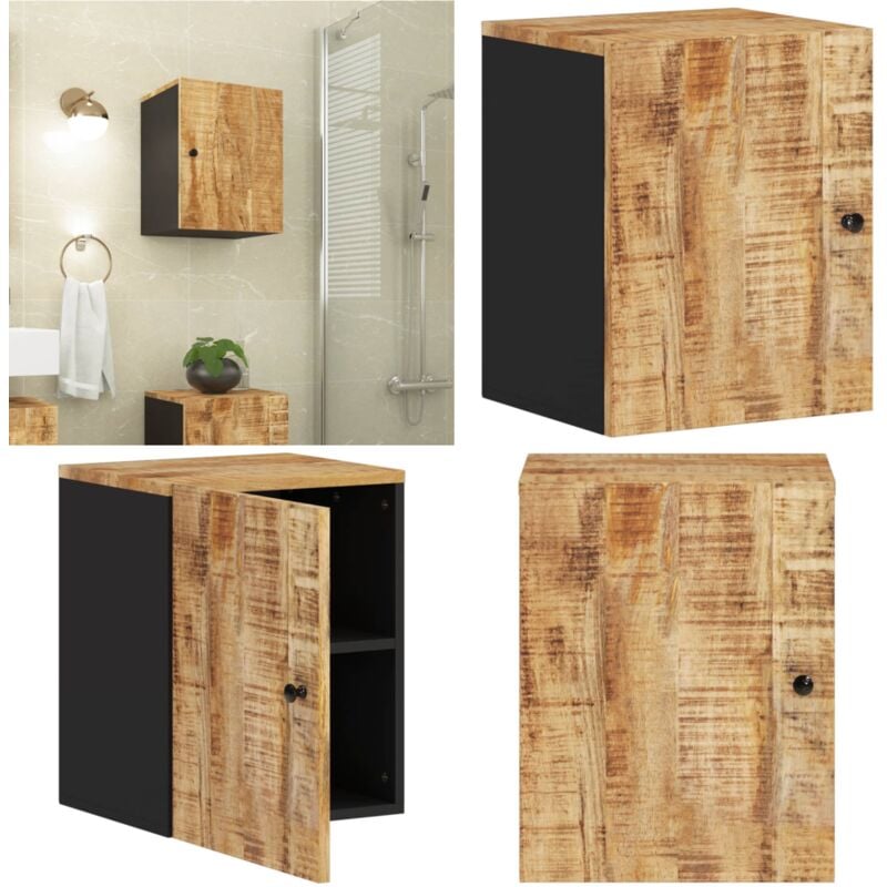 Armoire de salle de bain murale 38x33x48cm bois massif manguier - armoire murale de salle de bain - armoires murales de salle de bain - Home & Living