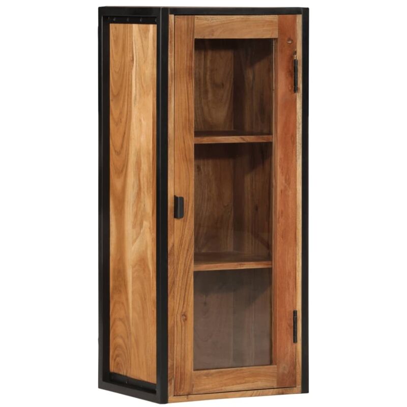 Armoire de salle de bain murale bois massif d'acacia et fer vidaXL