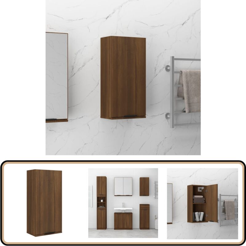 Vidaxl - Armoire de salle de bain murale Chêne marron 32x20x67 cm - Armoire De Salle De Bain - Meuble De Salle De Bain - Rangement Salle De Bain