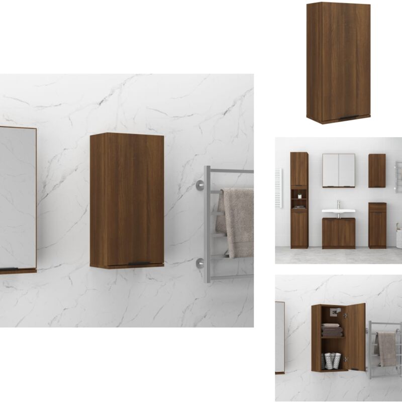 Vidaxl - Armoire de salle de bain murale Chêne marron 32x20x67 cm - Armoire De Salle De Bain - Meuble De Salle De Bain - Rangement Salle De Bain