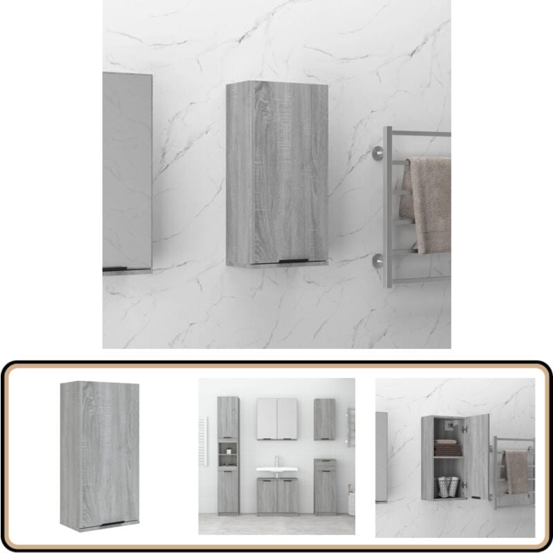 Vidaxl - Armoire de salle de bain murale Sonoma gris 32x20x67 cm - Armoire De Salle De Bain - Meuble De Salle De Bain - Armoire Murale - Rangement