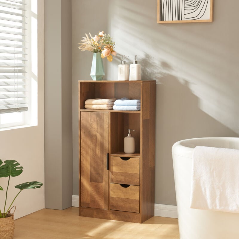[en.casa] - Armoire de salle de bain Namsskogan 100 x 50 x 25 cm effet noyer noir