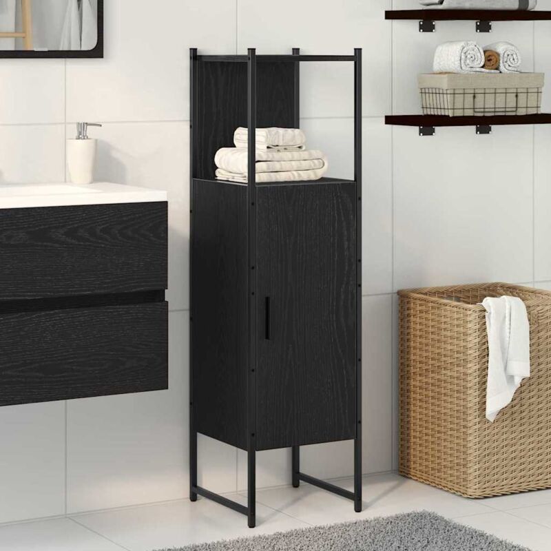 Vidaxl - Cabinet de salle de bain Chêne noir 33x33x120,5 cm Bois d'ingénierie