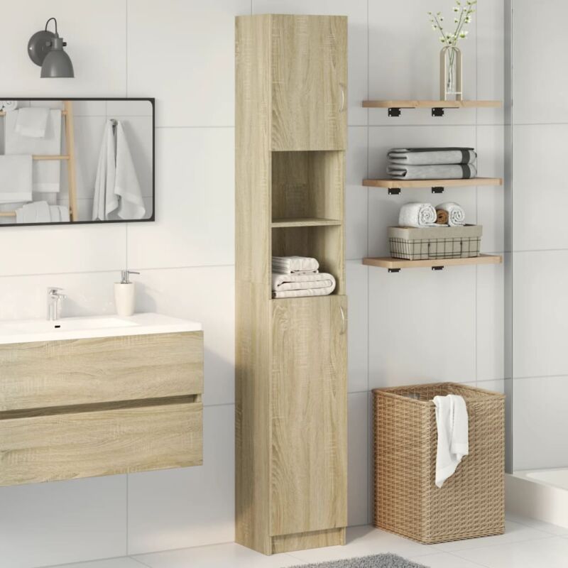 Vidaxl - Armoire de salle de bain Chêne sonoma 32x25,5x190 cm Aggloméré