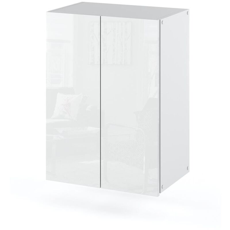 Armoire de salle de bain suspendue au mur, blanc brillant, 40 CM, socle de salle de bain pour salle de bain