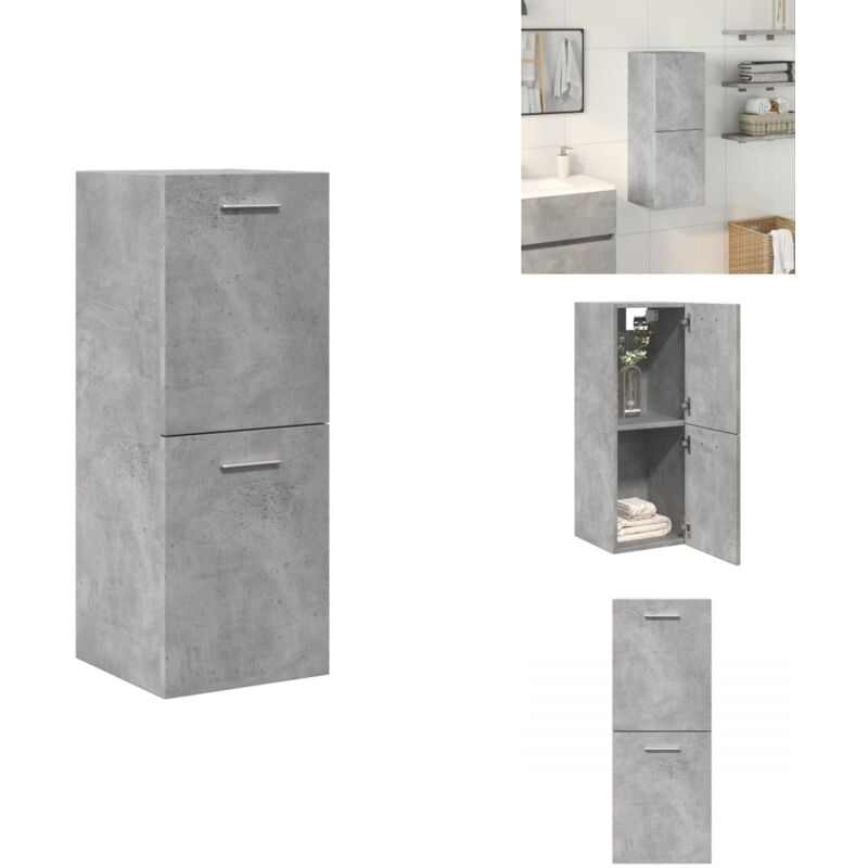 Vidaxl - Armoire de salle de bain suspendue gris béton bois d'ingénierie - Armoire Suspendue De Salle De Bain - Armoires Suspendues De Salle De Bain