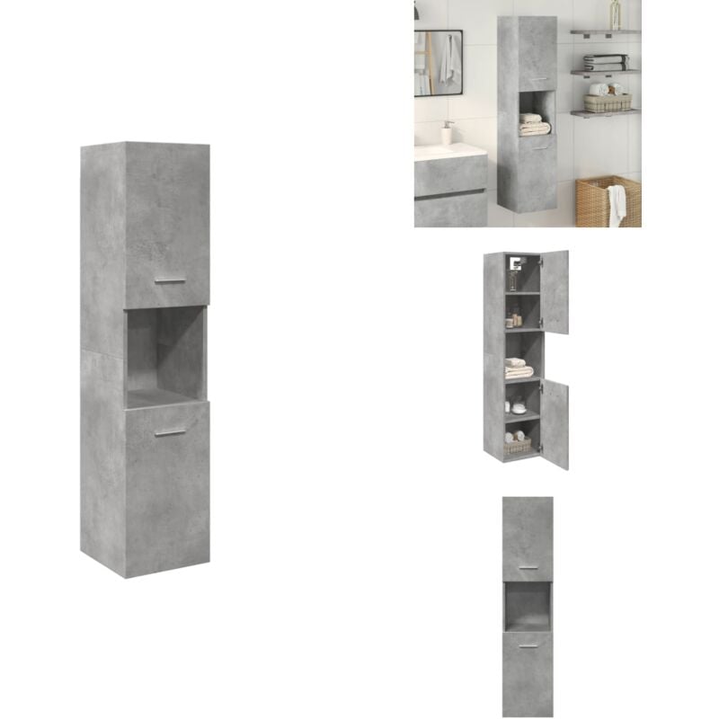 Vidaxl - Armoire de salle de bain suspendue gris béton bois d'ingénierie - Armoire Suspendue De Salle De Bain - Armoires Suspendues De Salle De Bain
