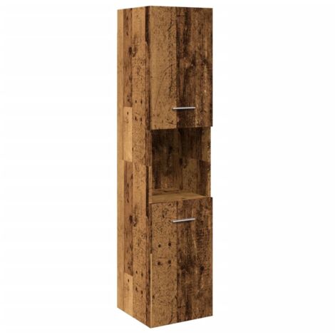 Armoire de salle de bain suspendue-Meuble de salle de bain vieux bois bois d'ingénierie 342206
