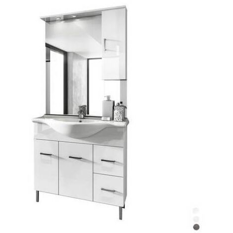 Armoire de salle de bain venise cm 85 avec lavabo et miroir