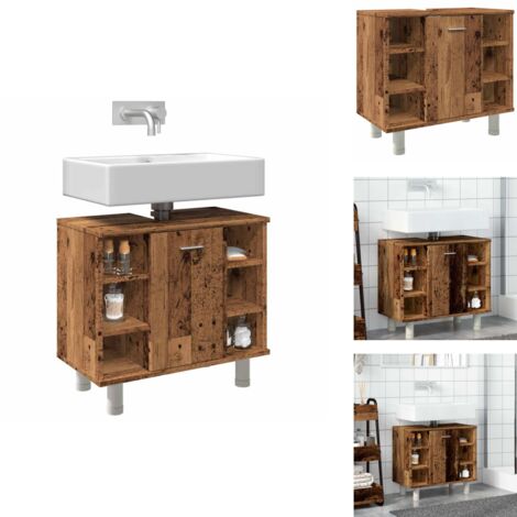 Armoire de salle de bain vieux bois 60x32x53,5 cm - Armoire De Salle De Bain - Armoires De Salle De Bain - Meubles De Salle De Bain - Unité De Salle De Bain