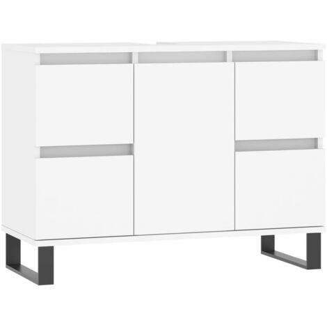 Armoire de salle de bain,Meuble de Rangement,style industriel blanc 80x33x60 cm bois d'ingénierie -28686