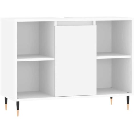 Armoire de salle de bain,Meuble de Rangement,style industriel blanc 80x33x60 cm bois d'ingénierie -39965