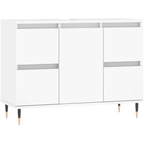 Armoire de salle de bain,Meuble de Rangement,style industriel blanc 80x33x60 cm bois d'ingénierie -60649