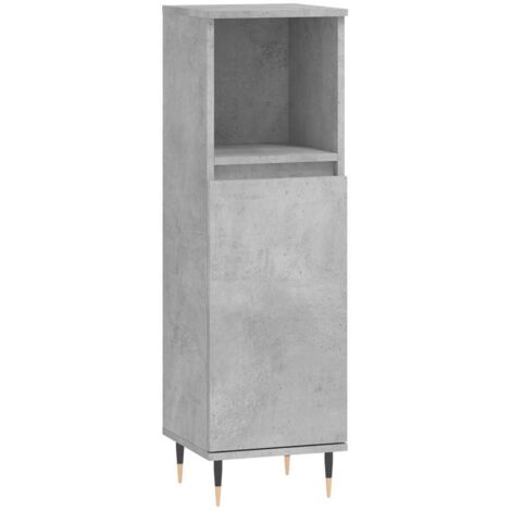 Armoire de salle de bain,Meuble de Rangement,style industriel gris béton 30x30x100 cm -49797