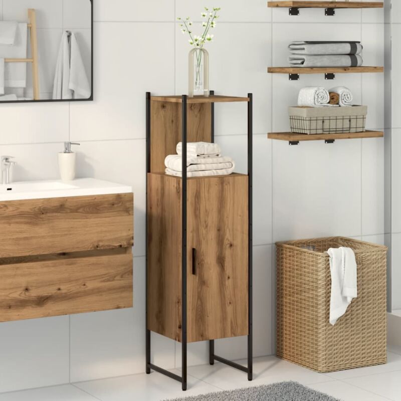 Armoire de salle de bain,Meuble de salle de bain chêne artisanal 33x33x120,5 cm CFW58316