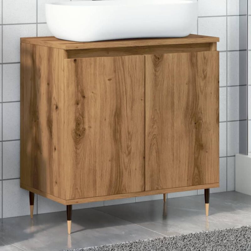 Armoire de salle de bain,Meuble de salle de bain chêne artisanal 58x33x60 cm CFW91751