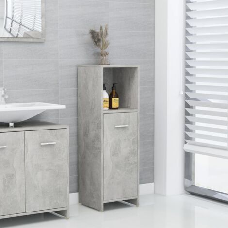 Armoire de salle de bain，Meuble de salle de bain Gris béton 30x30x95 cm Bois ingénierie CFW485228