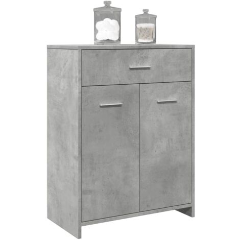 Armoire de salle de bain，Meuble de salle de bain Gris béton 60x33x80 cm Aggloméré CFW60003