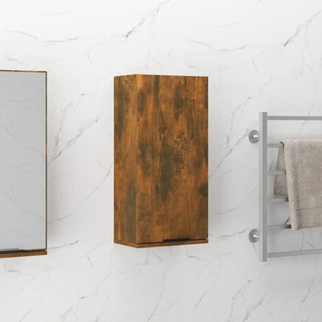 Armoire de salle de bain，Meuble de salle de bain murale Chêne fumé 32x20x67 cm CFW347535