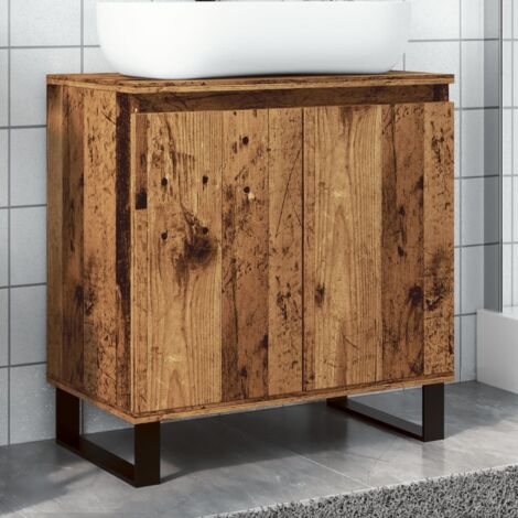Armoire de salle de bain，Meuble de salle de bain vieux bois 58x33x60 cm bois ingénierie CFW30783