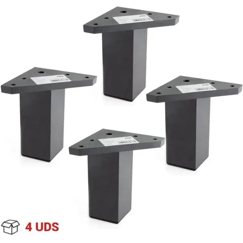 Armoire de salle de bains en alliage d'aluminium pieds de soutien pieds carrés réglables canapé pieds meubles repose - pieds (4 PCS)