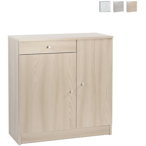 Mobilier de bureau salon polyvalent 2 portes 4 compartiments tiroirs Kyn
