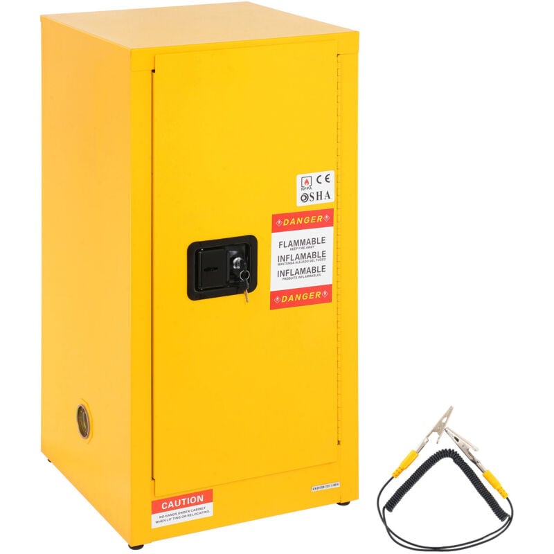 Armoire de sécurité inflammable Mophorn 16 gallons, stockage de liquide en acier laminé à froid, 18,1 x 18,1 x 35,4 po, antidéflagrante avec 2