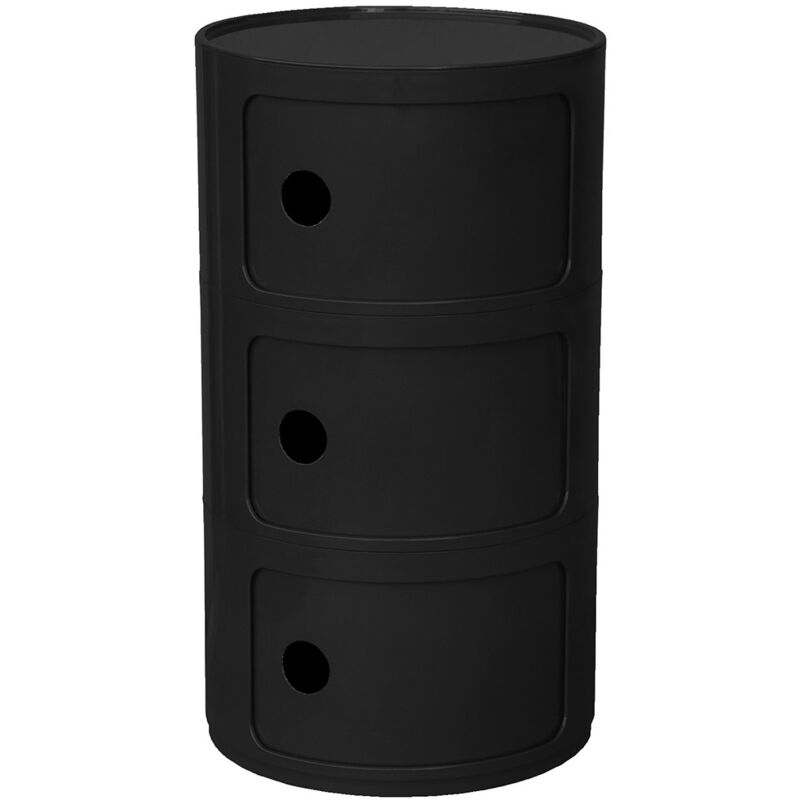 Armoire de stockage - 3 tiroirs - New Caracas 3 Noir