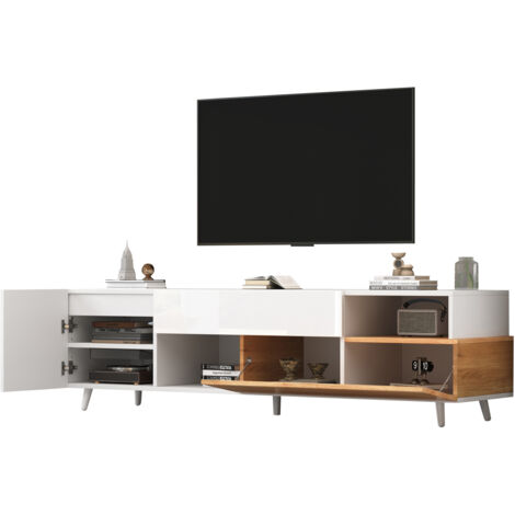 Armoire de télévision de 1803850 cm. C’est une armoire basse, avec une porte inférieure et une seule compartiment. environ 75 pouces.