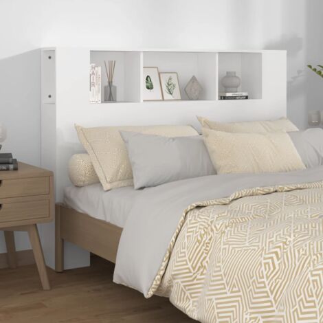 Armoire de tête de lit Blanc 140x18,5x104,5 cm vidaXL