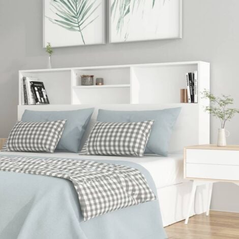 vidaXL Armoire de tête de lit Blanc 140x19x103,5 cm