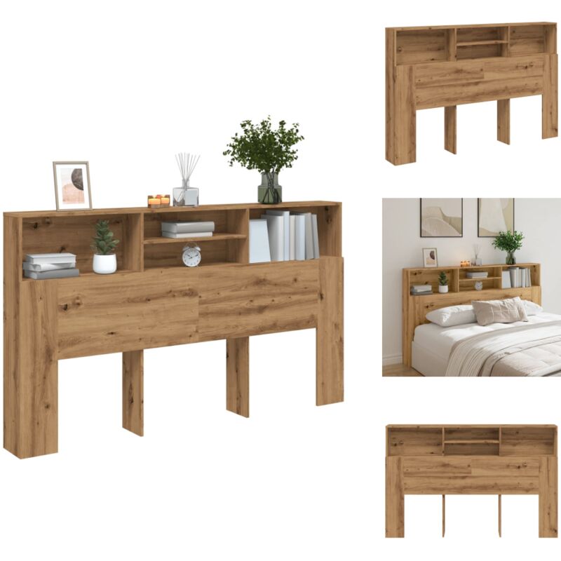 Armoire de tête de lit chêne artisanal 180x19x103,5 cm - Armoire De Tête De Lit - Armoires De Tête De Lit - Tête De Lit - Armoire De Lit