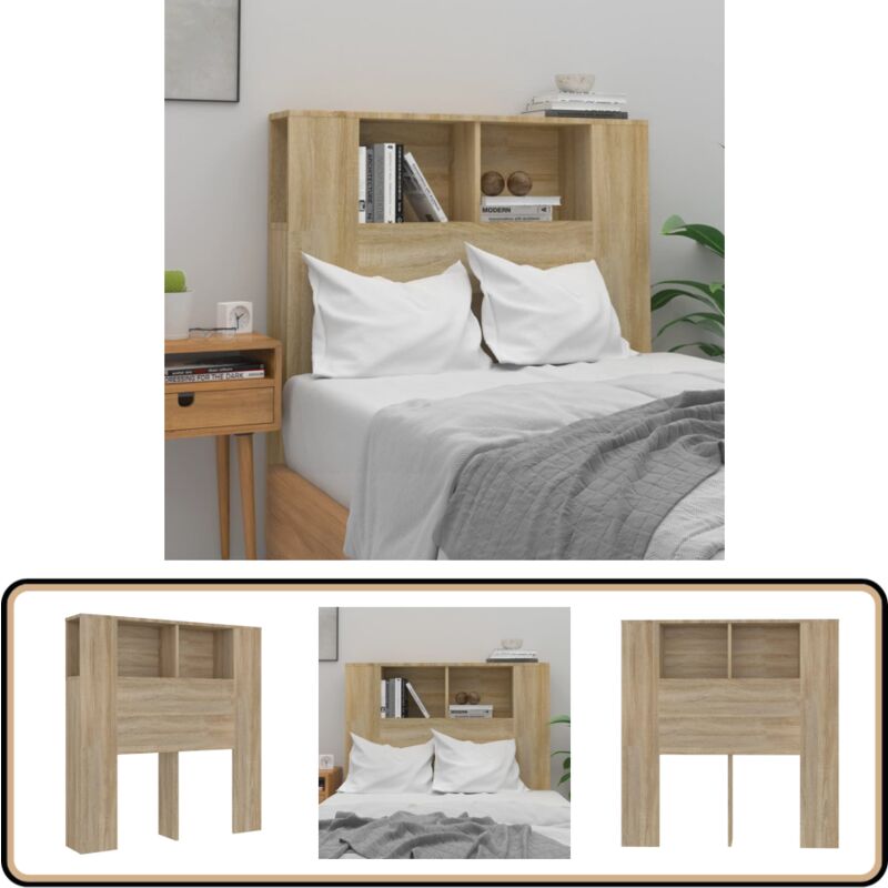 Vidaxl - Armoire de tête de lit Chêne sonoma 100x18,5x104,5 cm - Tête De Lit Design - Tête De Lit Moderne - Rangement Mural - Tête De Lit Avec