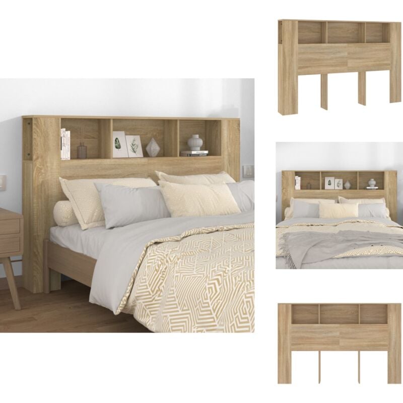 Vidaxl - Armoire de tête de lit chêne sonoma 160x18,5x104,5 cm - Tête De Lit - Armoire De Tête De Lit - Rangement Chambre - Mobilier Chambre - Lit