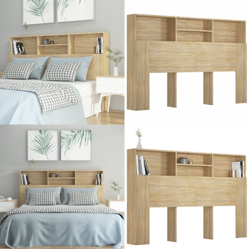 Vidaxl - Armoire de tête de lit chêne sonoma 160x19x103,5 cm - Tête De Lit - Armoire De Lit - Mobilier Chambre - Rangement Chambre - Décoration