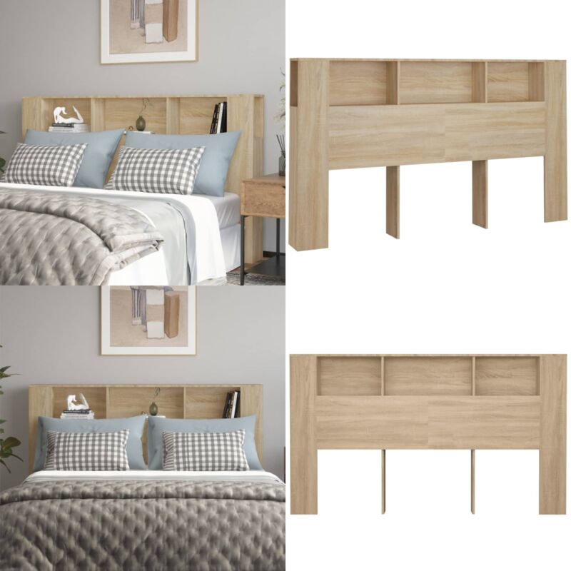 Vidaxl - Armoire de tête de lit Chêne sonoma 180x18,5x104,5 cm - Tête De Lit - Meuble De Chambre - Rangement Mural - Tête De Lit Design - Bois