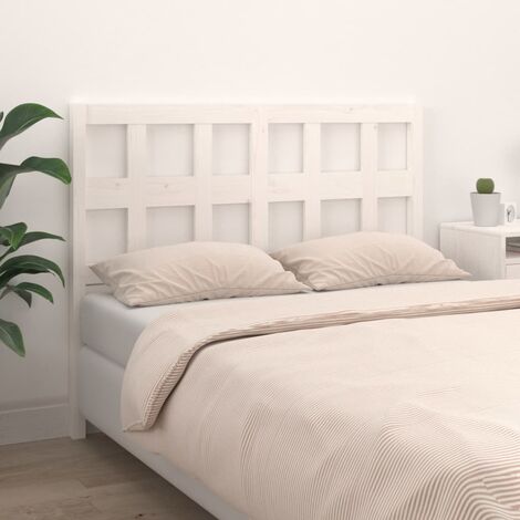 Armoire de tête de lit - Moderne Tête de lit Blanc 140,5x4x100 cm Bois massif de pin FR7990