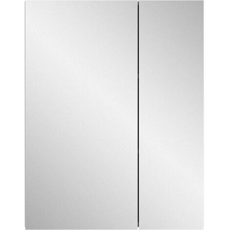 Armoire de toilette 2 portes 60x18x77 cm blanc brillant - VARKA