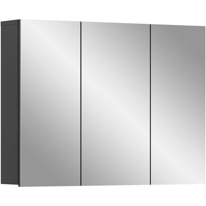 M&s - Armoire de toilette 3 portes 80x15x60 cm décor gris brillant - snooz