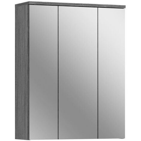 Armoire de toilette 3 portes décor gris - TWYNI