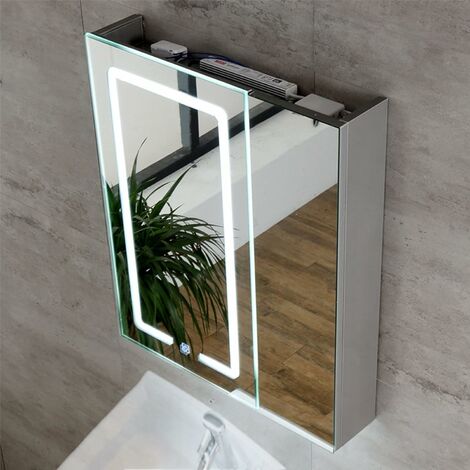 Armoire De Toilette avec Miroir, Armoire Salle Bain avec éclairage avec Beauté éclairage Armoire Miroir Salle De Bain avec Miroir Argenté Protection l'environnement HD A,50 70 13cm