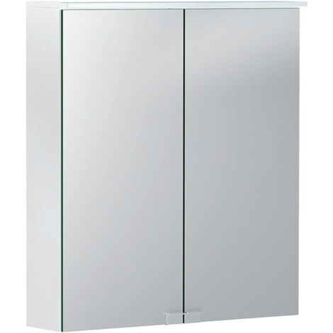 Armoire de toilette basique avec éclairage. deux portes. 60x67.5x14cm