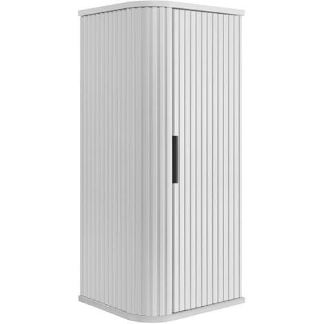 Armoire de toilette, blanc, poignée noire, 79 × 35,5 × 31,5 cm
