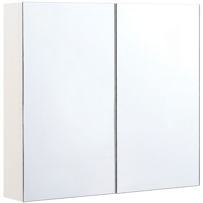 Beliani - Armoire de Toilette Murale avec Miroir 40 x 60 cm Meuble de Rangement Pratique pour Salle de Bain au Style Moderne et Minimaliste